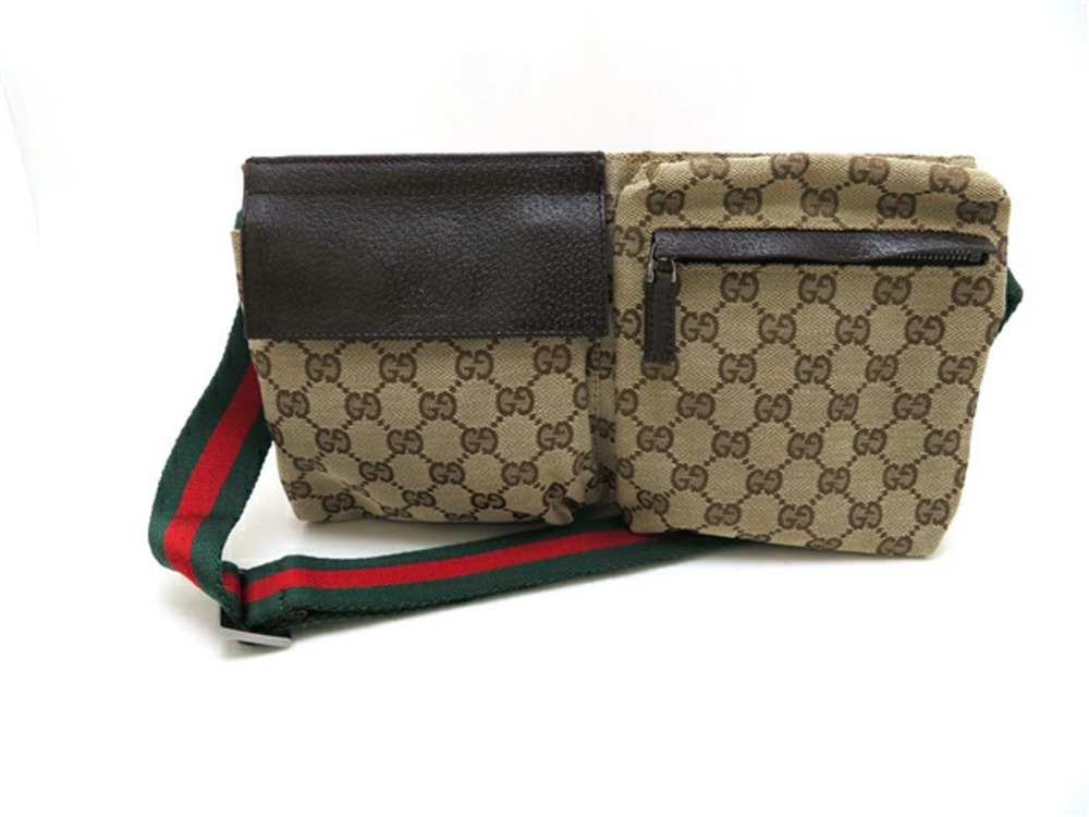 Gucci bag Waist Crossbody Bum Sherry GG canvas calfskin